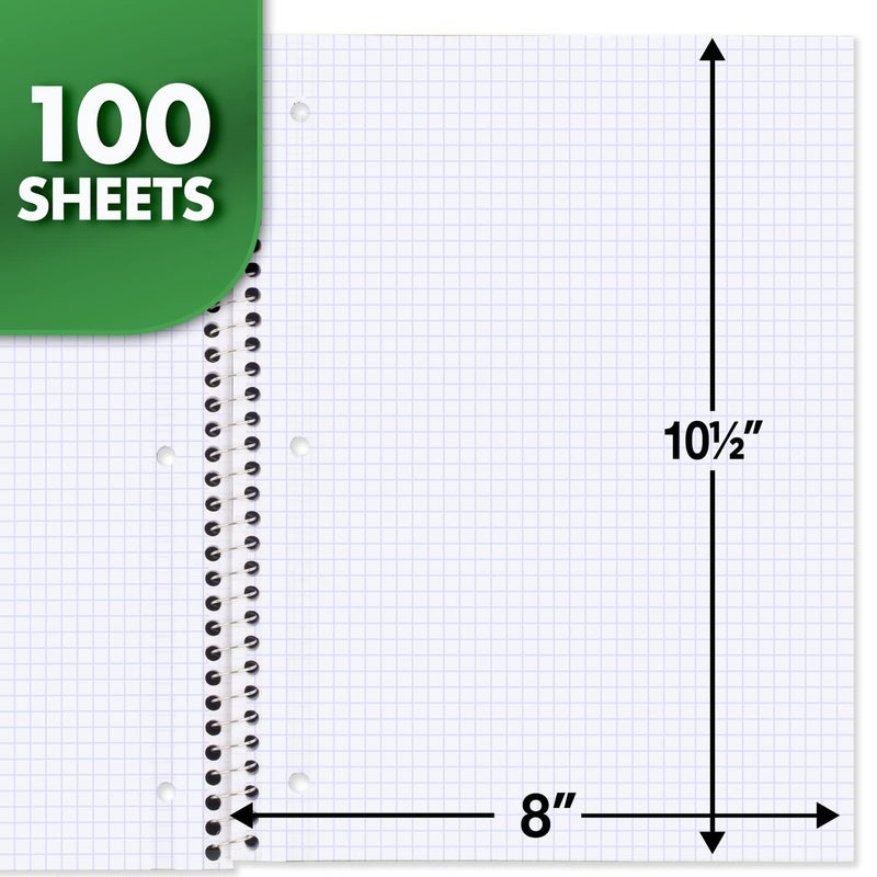 Mead Spiral Notebook, 1 Subject, Graph Ruled Paper, 7-1/2" x 10-1/2", 100 Sheets, Amethyst Purple (05676BA7) - Image 2